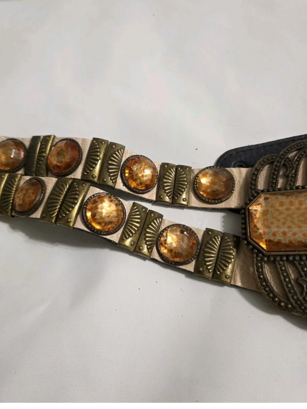 Vintage Rare Nina Arjani Handcrafted Leatherock Wide Belt